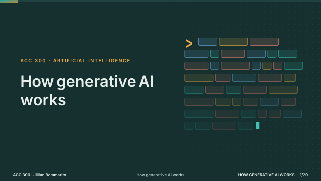 Slide 1. Generative AI for accounting work