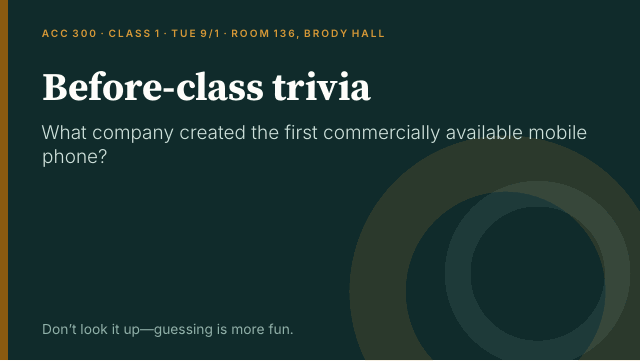 Slide 1. Before-class trivia
