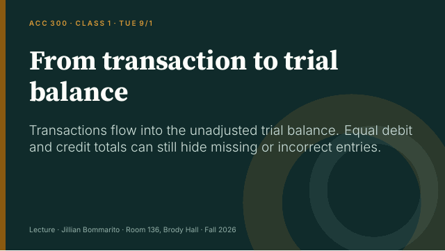 Slide 10. From transaction to trial balance