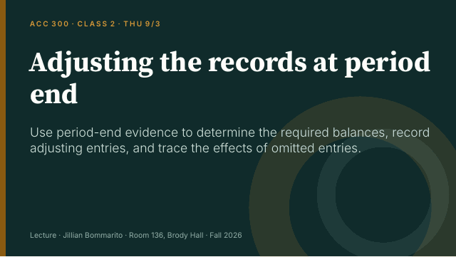Slide 2. Adjusting the records at period end