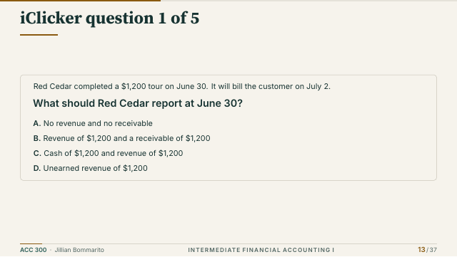 Slide 13. iClicker question 1 of 5