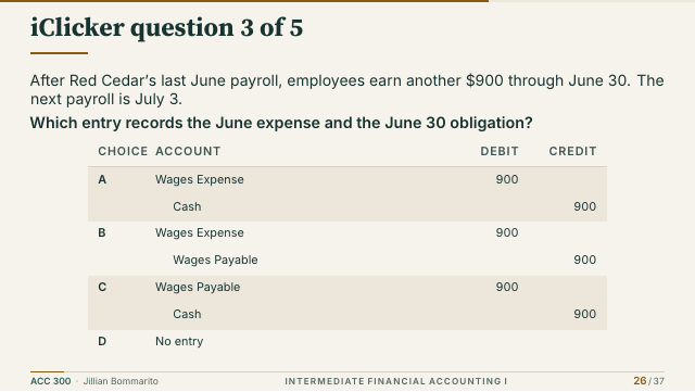 Slide 26. iClicker question 3 of 5