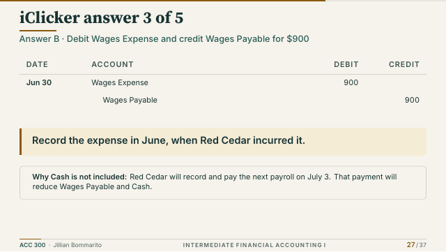 Slide 27. iClicker answer 3 of 5
