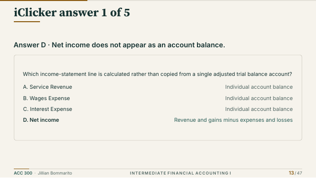 Slide 13. iClicker answer 1 of 5