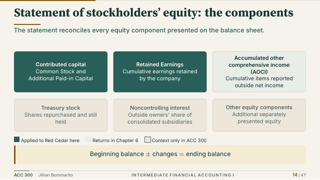 Slide 14. Statement of stockholders’ equity: the components