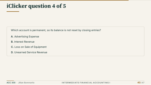 Slide 40. iClicker question 4 of 5