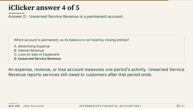 Slide 41. iClicker answer 4 of 5
