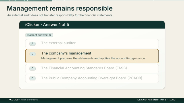 Slide 17. Management remains responsible