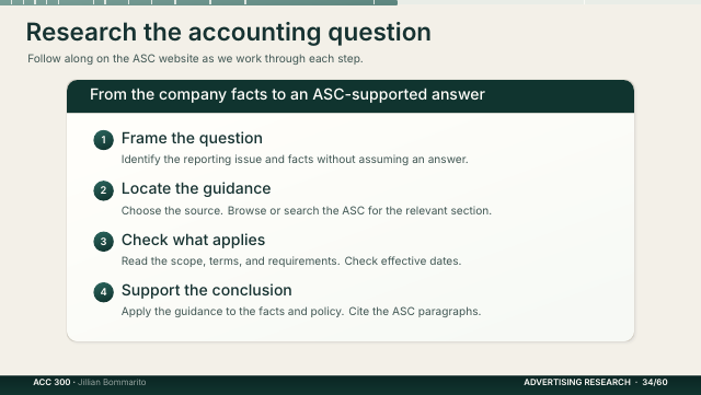 Slide 34. Research the accounting question