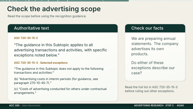 Slide 40. Check the advertising scope