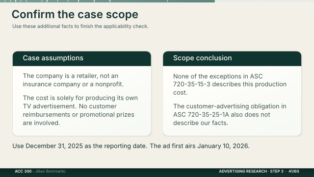 Slide 41. Confirm the case scope