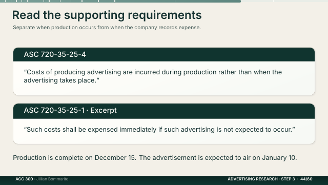 Slide 44. Read the supporting requirements