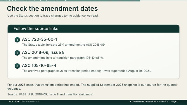Slide 45. Check the amendment dates