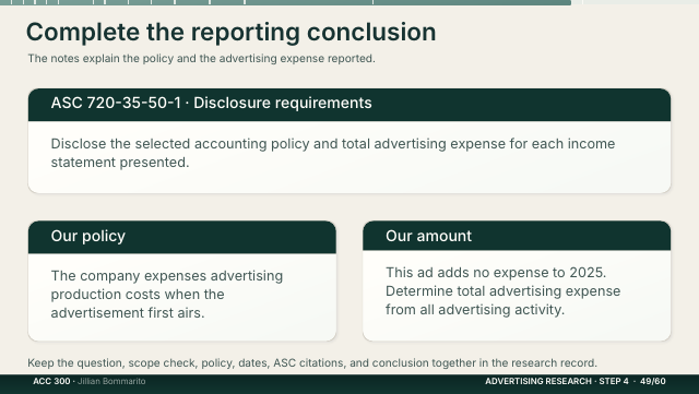 Slide 49. Complete the reporting conclusion
