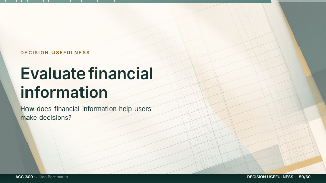 Slide 50. Evaluate financial information