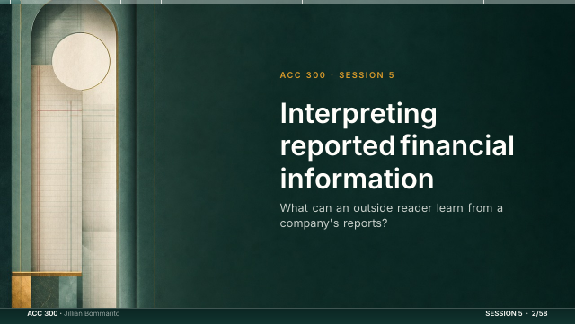 Slide 2. Interpreting reported financial information