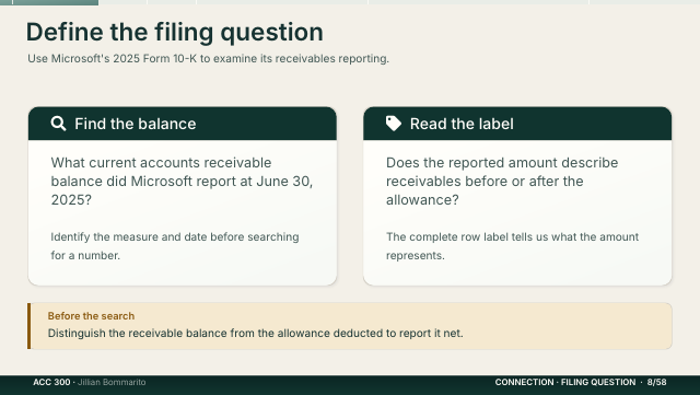 Slide 8. Define the filing question