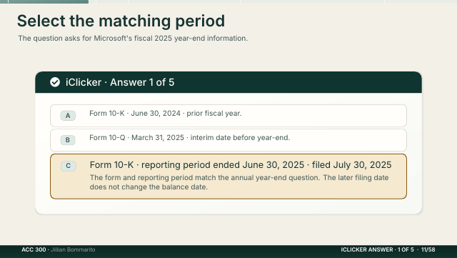 Slide 11. Select the matching period
