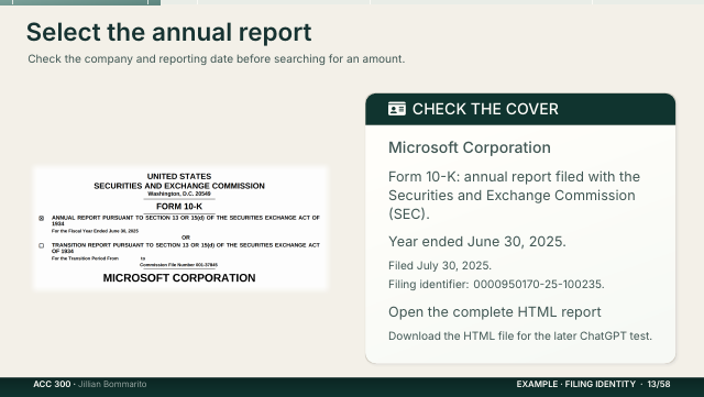 Slide 13. Select the annual report
