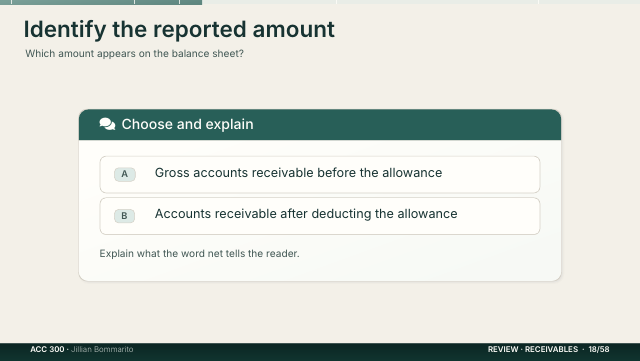 Slide 18. Identify the reported amount