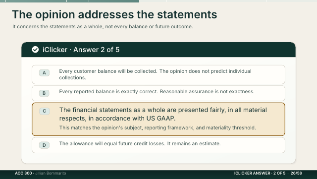 Slide 26. The opinion addresses the statements