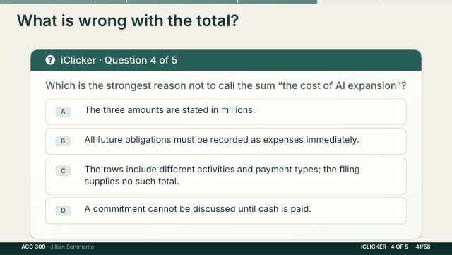 Slide 41. What is wrong with the total?
