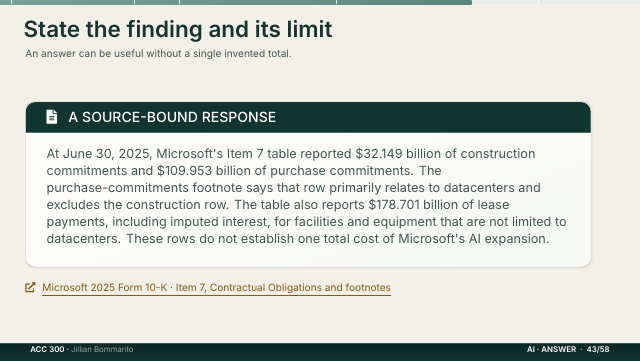 Slide 43. State the finding and its limit