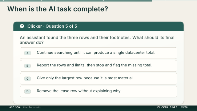 Slide 45. When is the AI task complete?