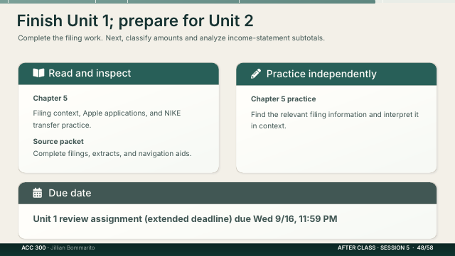 Slide 48. Finish Unit 1; prepare for Unit 2