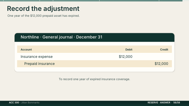 Slide 56. Record the adjustment