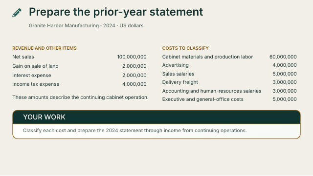 Slide 34. Prepare the prior-year statement
