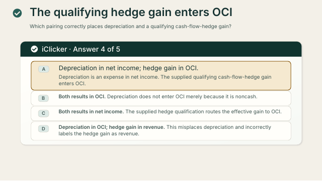 Slide 58. The qualifying hedge gain enters OCI