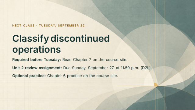 Slide 64. Classify discontinued operations