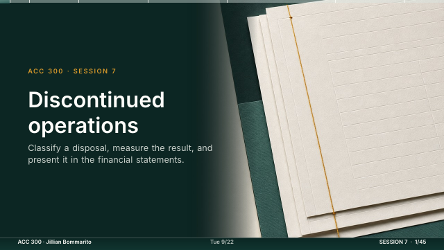 Slide 1. Discontinued operations