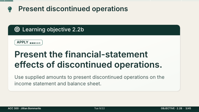 Slide 3. Present discontinued operations