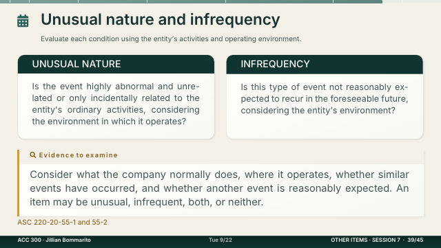 Slide 39. Unusual nature and infrequency