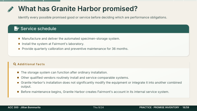 Slide 18. What has Granite Harbor promised?