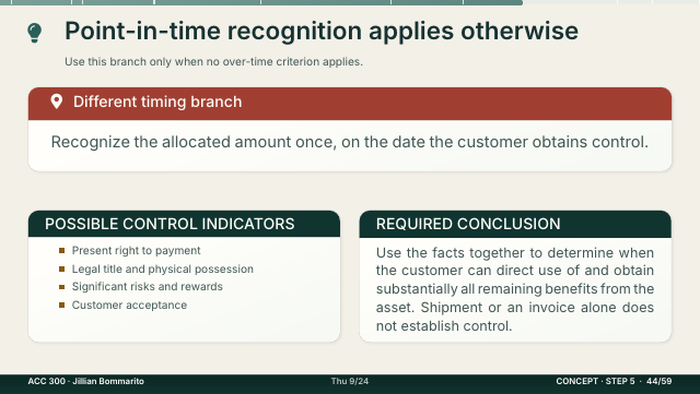 Slide 44. Point-in-time recognition applies otherwise