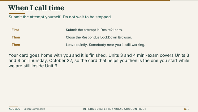 Slide 6. When I call time