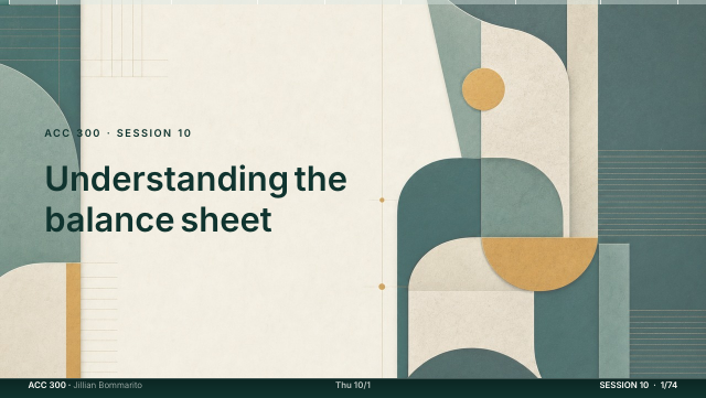Slide 1. Understanding the balance sheet