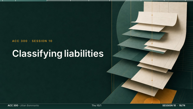 Slide 18. Classifying liabilities