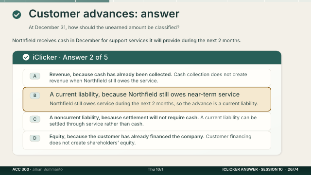 Slide 26. Customer advances: answer