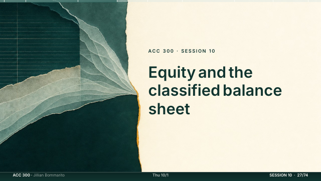Slide 27. Equity and the classified balance sheet