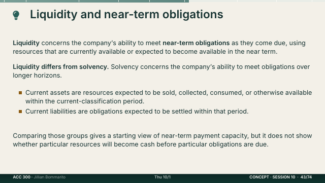 Slide 43. Liquidity and near-term obligations