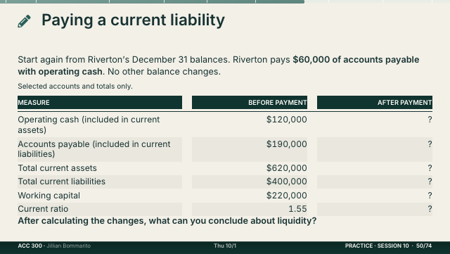 Slide 50. Paying a current liability