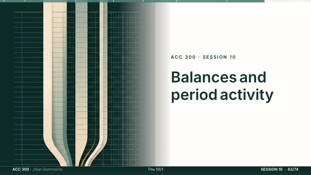 Slide 63. Balances and period activity