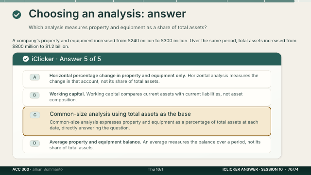 Slide 70. Choosing an analysis: answer